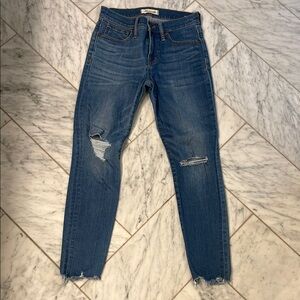 Madewell Blue Skinny Distressed Jeans